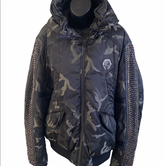 🎉HP 🎉 Philipp Plein Camo Studded Jacket - Picture 2 of 13